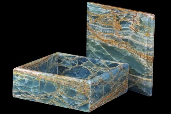 Polished Blue Calcite Jewelry Box - Argentina #80880